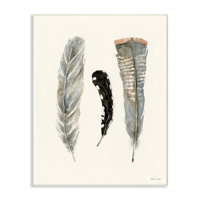 « three doux diplumes black aquarelle » par stéphanie workic, impression marrott