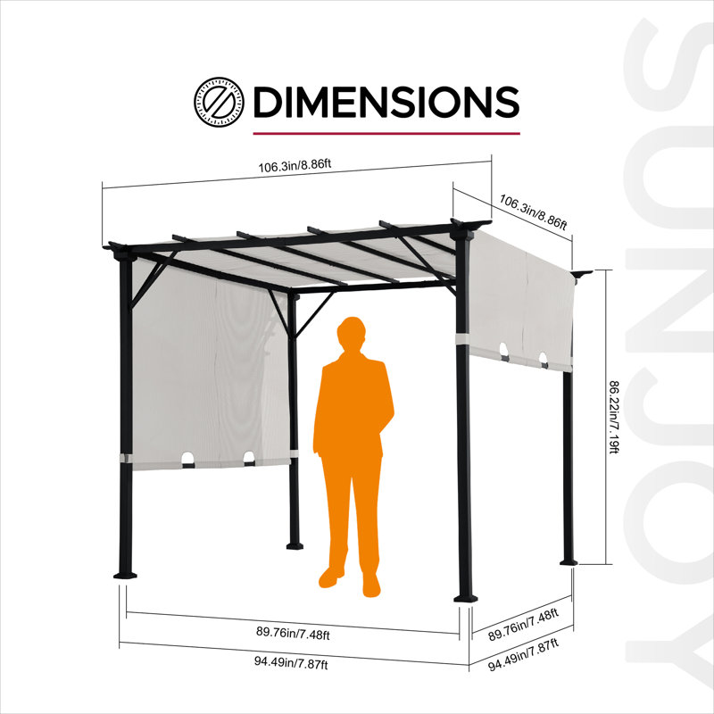 Pergola 9 x 9 pi Sunjoy, Blanc