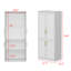 Élégante garde-robe blanche avec poignées dorées, grande capacité avec solutions de rangement multifonctionnelles