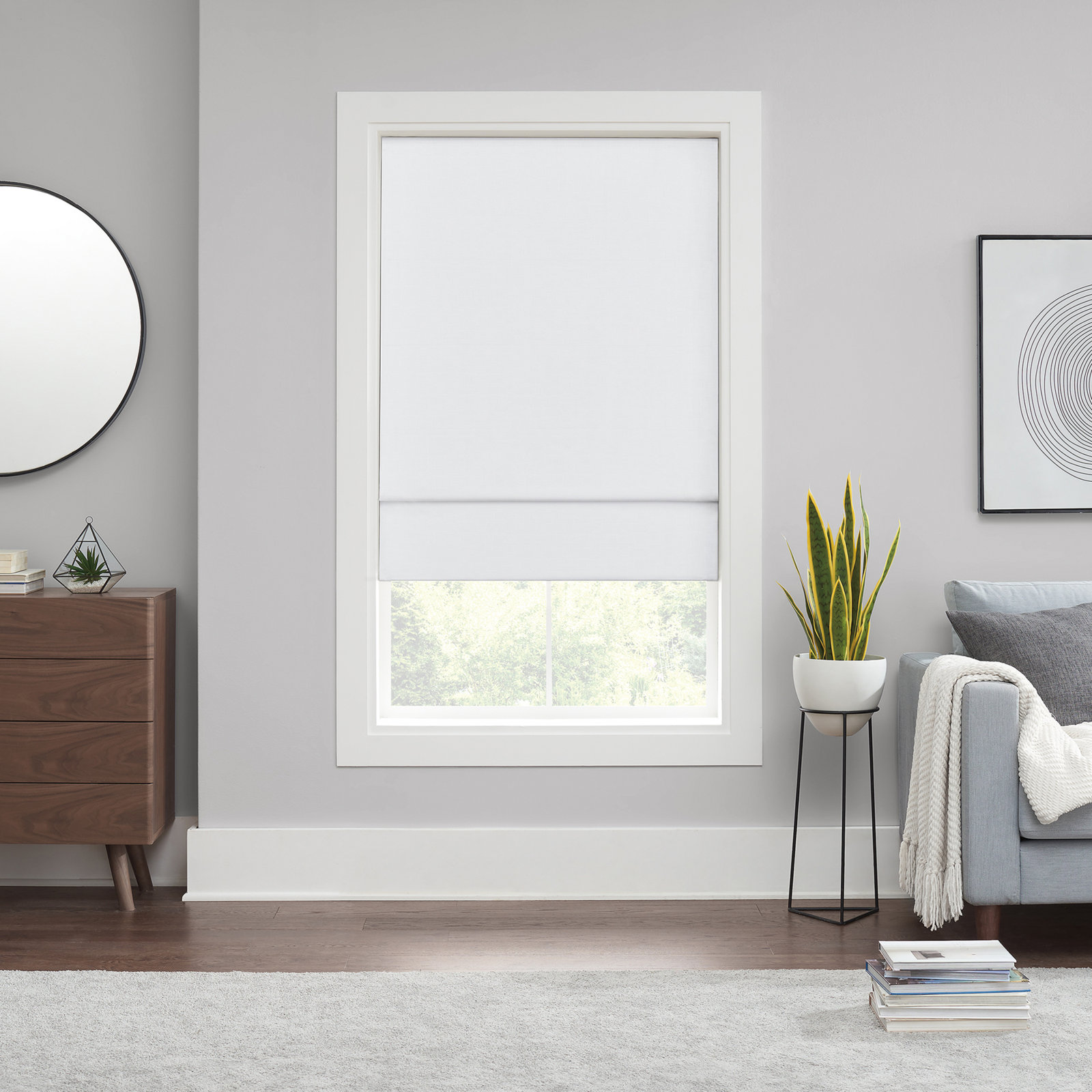 Eclipse Kylie Blackout Roman Shade, White, 36"W x 64"L