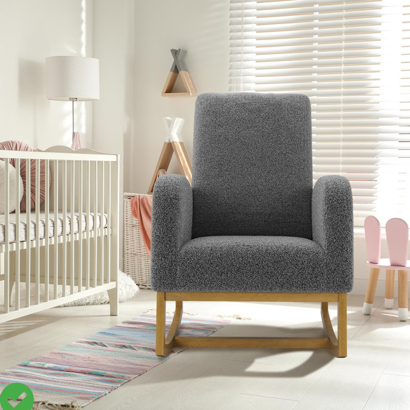 Chaise berçante à haut dossier, Gris foncé