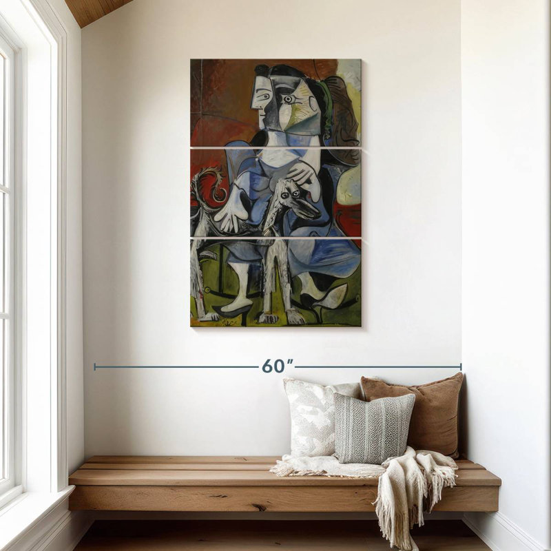 Avery, femme avec chien, H 45 po x l 28 po