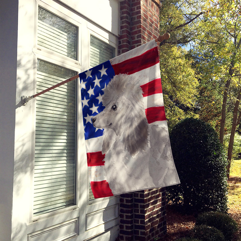 Drapeau de maison en polyester à 2 côtés Shahnur, Caniche gris