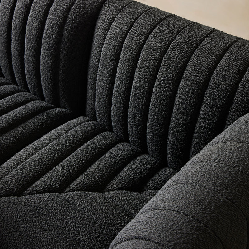 Canapé modulaire Brandt, Polyester gris anthracite, H 31,5 po x l 119,5 po x P 66,5 po