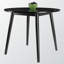Table de salle à manger extensible Beeke avec base en bois massif noir, H 28,5 po x l 35,1 po x P 35,1 po