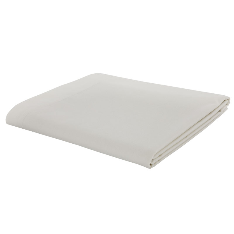 Easy Iron Percale Flat Sheet, Cream, Double (4'6)