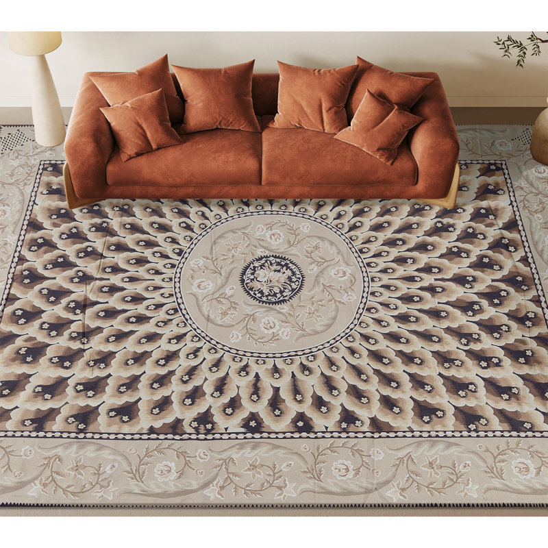 Hand-Knotted High-Quality Brown and Beige Area Rug