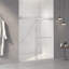 Porte de douche coulissante double sans cadre l 56 à 60 po x H 70 po, verre trempé clair de 5/16 po (8 mm) de large épaisseur, couche double facile à nettoyer, finition nickel brossé avec tampon-121348710