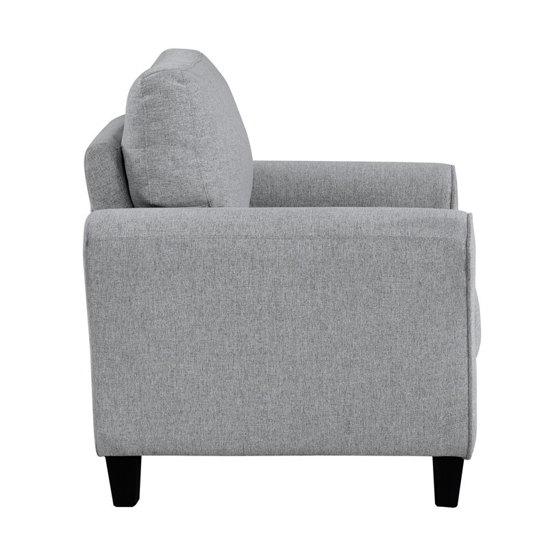 Chaise en tissu texturé gris foncé avec support à ressorts Style