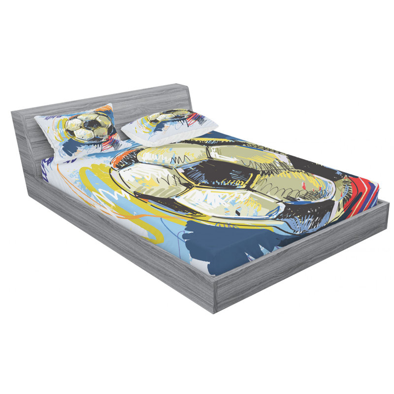 Soccer Microfiber Fitted Sheet, Full Fitted Sheet