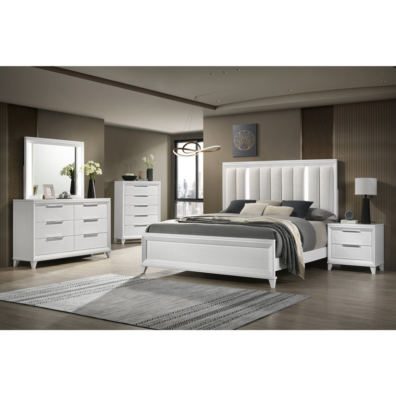 Contemporary Bed 3pc Set, Queen
