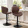 Swivel Upholstered Adjustable Height Bar Counter Stool with Metal Frame