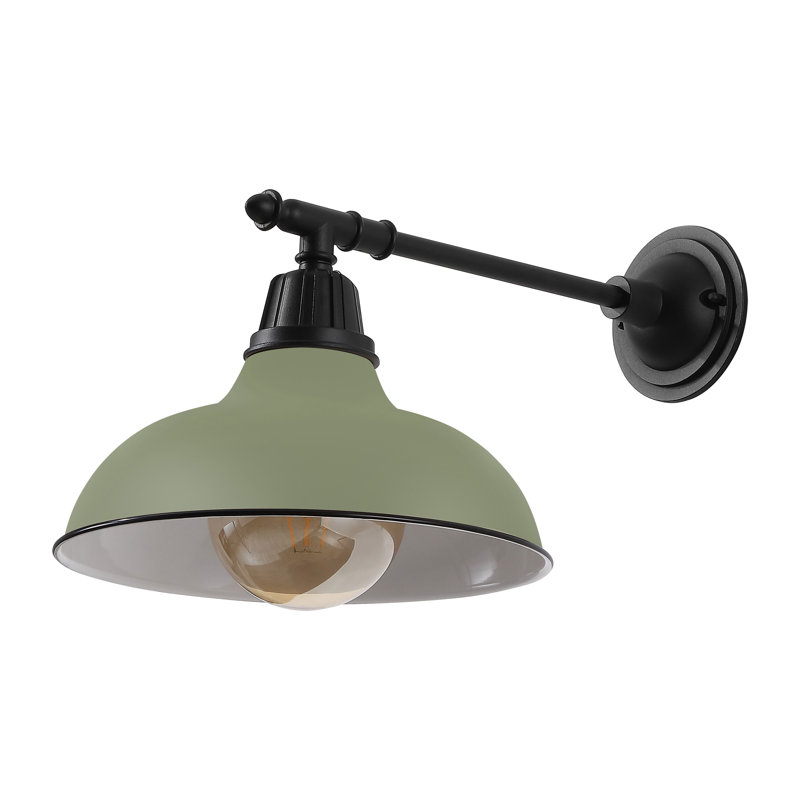 Manasi Iron LED Wall Light, Matte Olive Green