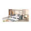 Lit de jour à baldaquin simple avec lit gigogne, structure en bois, design épuré et rangement compact pour les chambres modernes