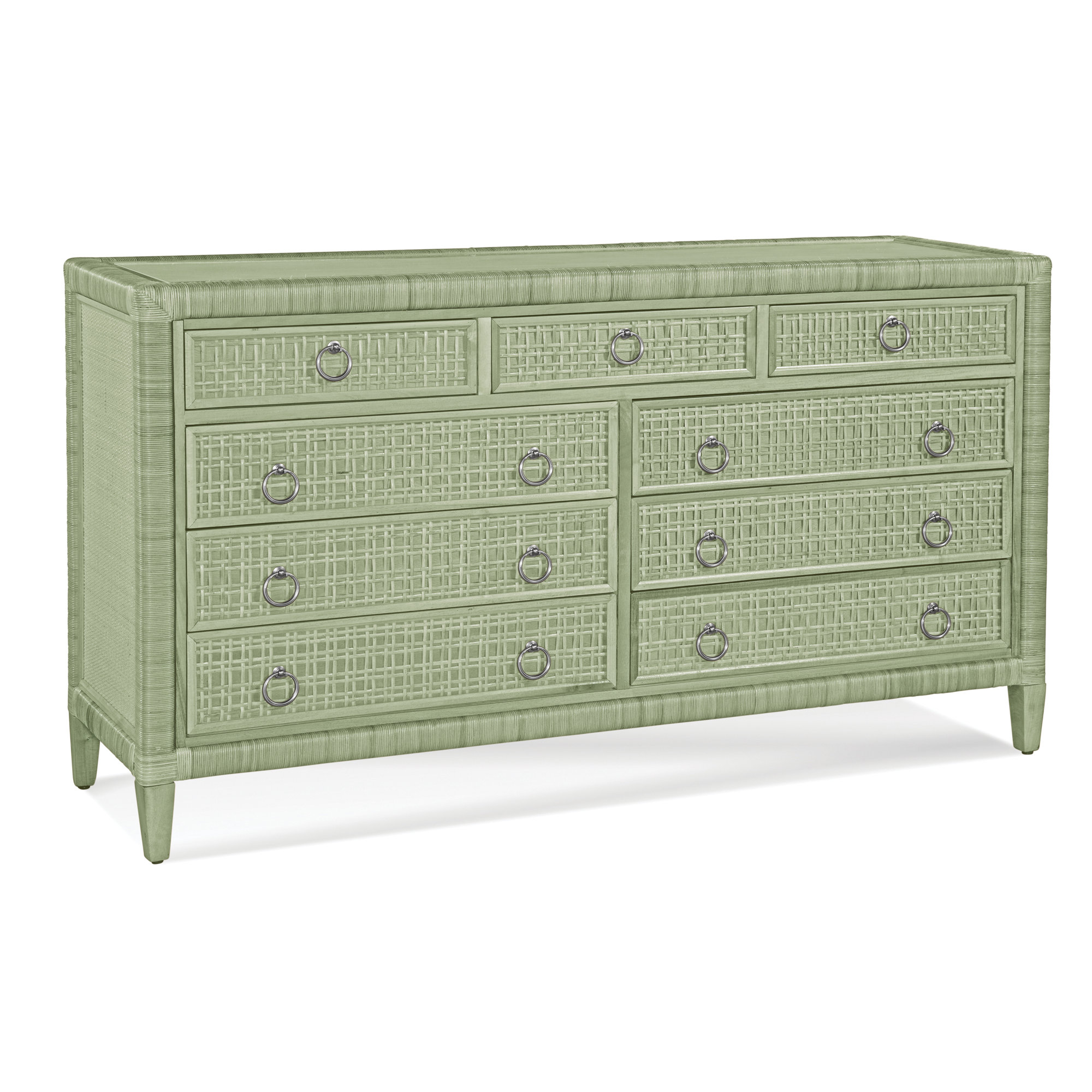Monterey 9 Drawer 64'' W Dresser, No, Celery, Satin Nickel