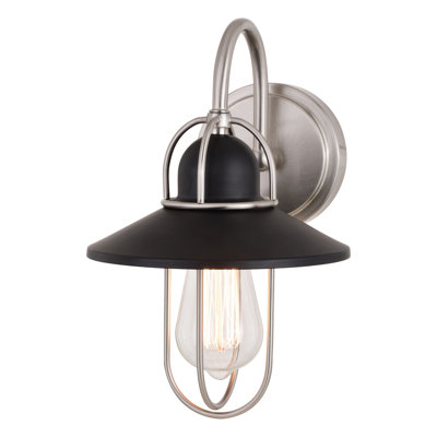 Luminaire mural de salle de bain à 1 lumière de 7,5 po de large en nickel satiné et nautique Galena