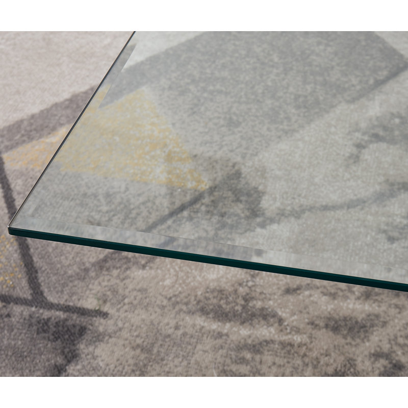 Lenworth Cross Legs Metal and Glass Coffee Table - Sleek Modern Design, Chrome