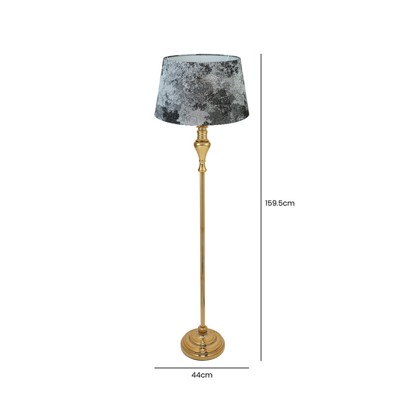 Roxy 161.5cm Traditional Floor Lamp, Camouflage Gray, Gold