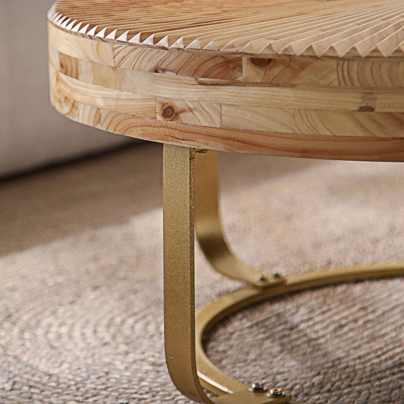 Table basse ronde, Doré