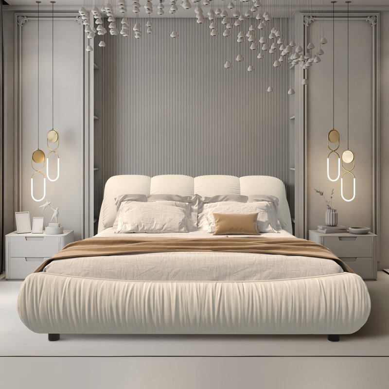 Lieselene Low Profile Standard Bed Frame, King, Beige