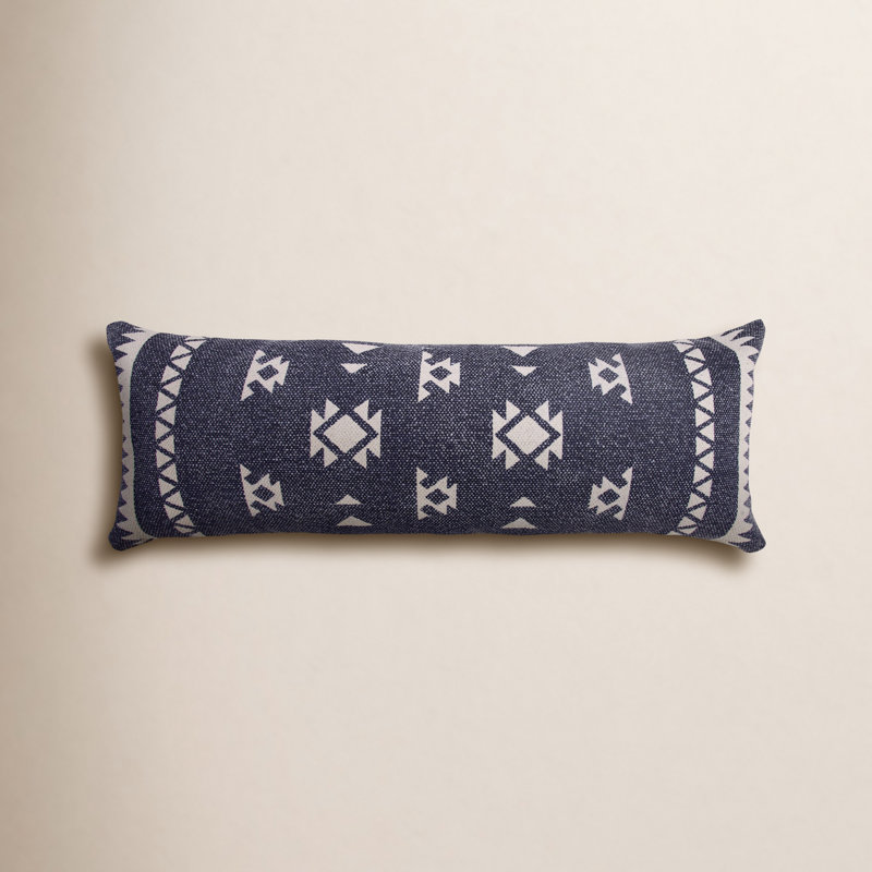 Housse de coussin en coton tissé à la main Coverton, H 14 po x l 36 po, Forme rectangulaire