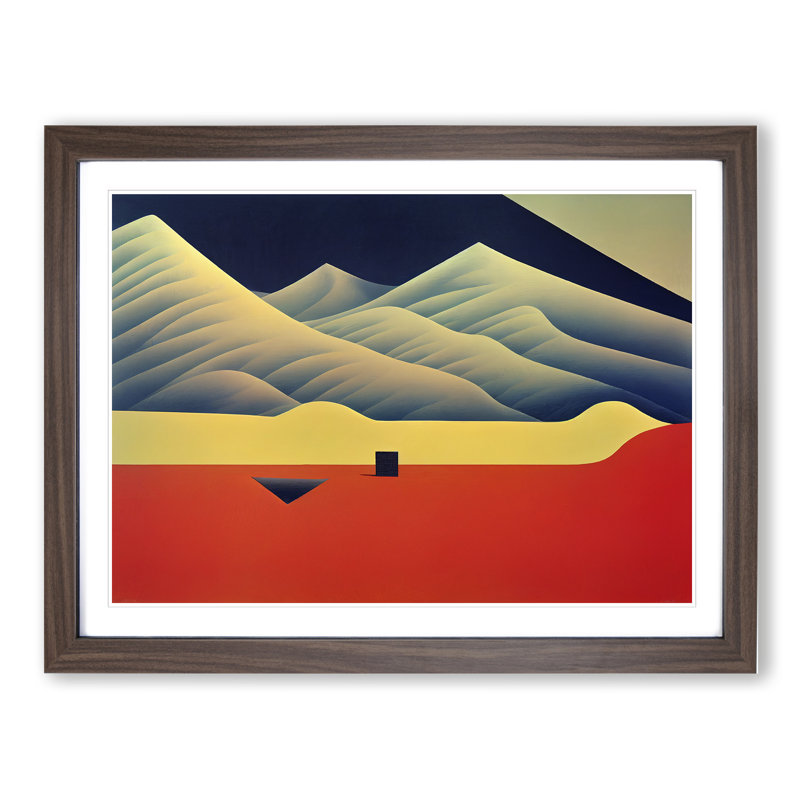 An Abstract Desert Vol.2 - Single Picture Frame Print, 25cm H x 34cm W x 2cm D, Walnut