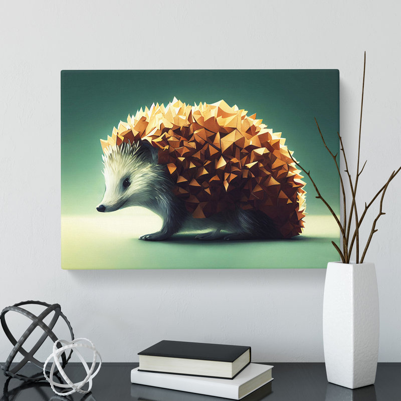 Modern Hedgehog - Wrapped Canvas, 35cm H x 50cm W x 3cm D