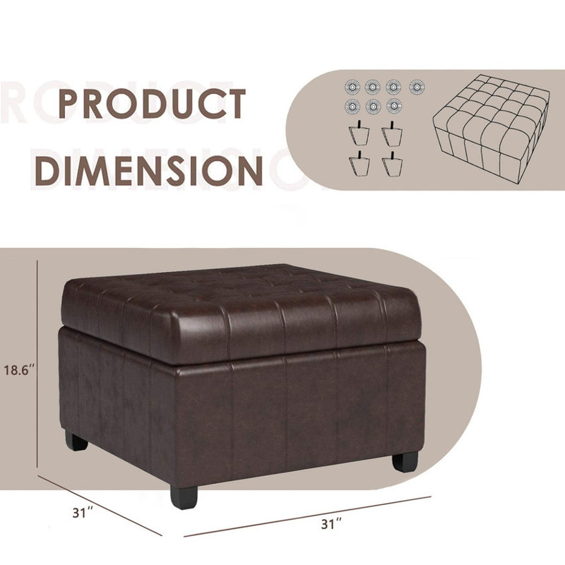 Ensemble de tabouret capitonné en cuir capitonné
