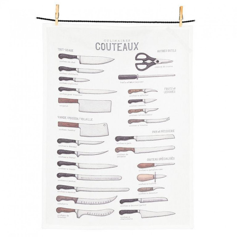 Couteaux -Collection Of Knives Tea Towel