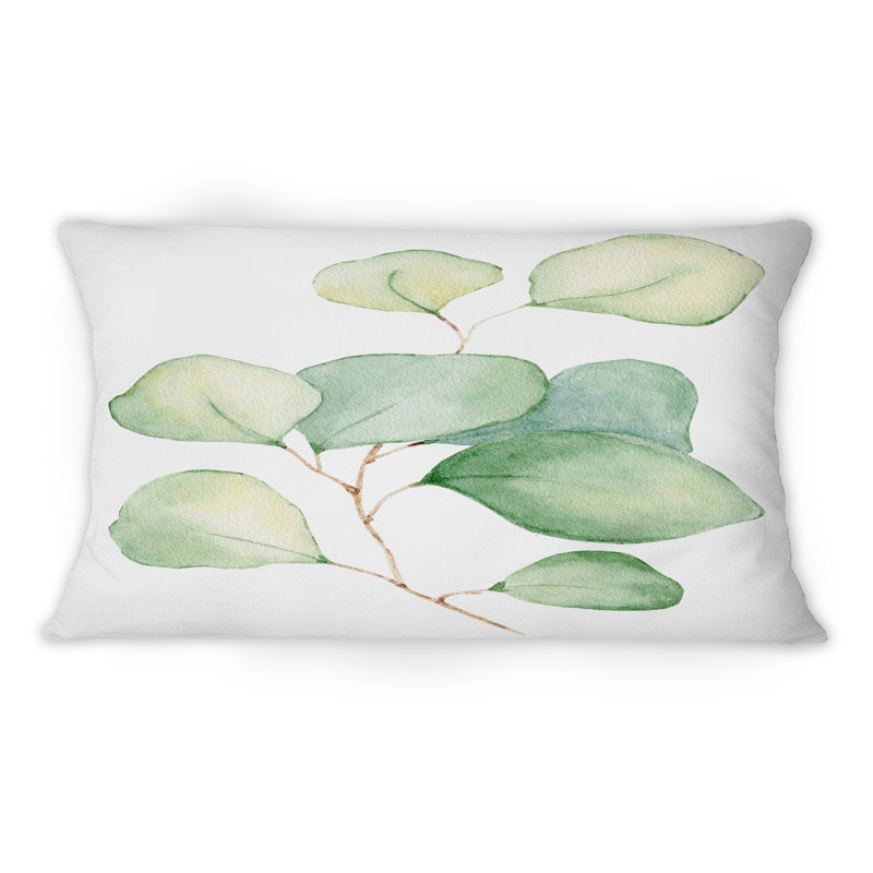Délicates feuilles d'eucalyptus - Coussin décoratif imprimé tropical 1