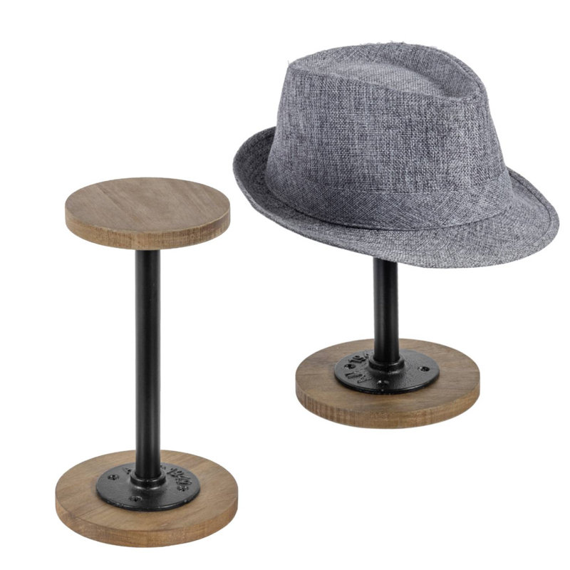 2 Piece Wood Tabletop Hat Stands Riser