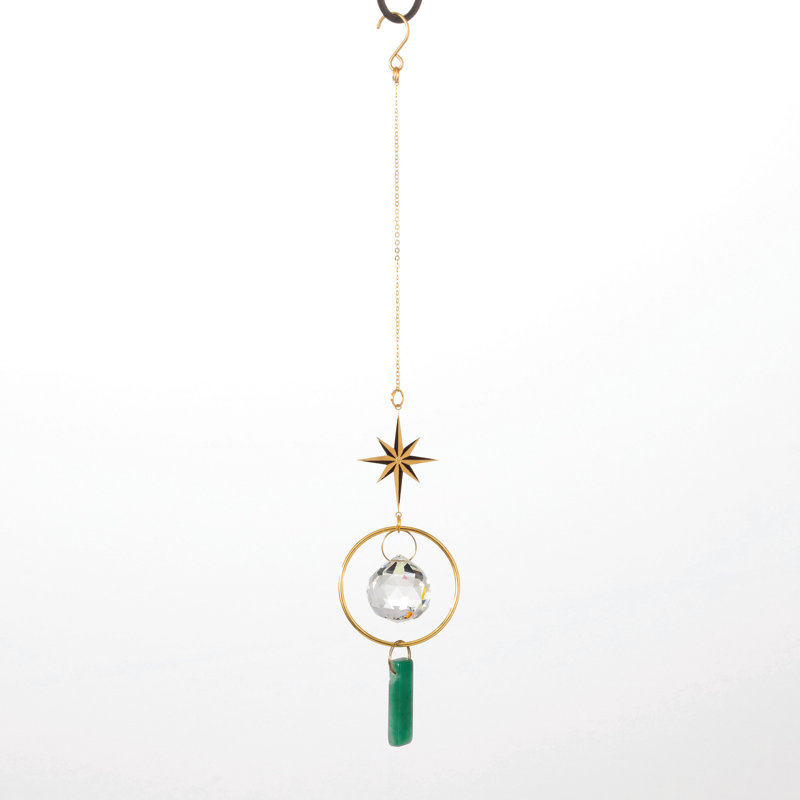 Suncatcher étoile avec pierre verte