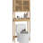 Over Toilet Cabinet For Bathroom Storage - Spacious Organizer With Slatted Doors And Adjustable Shelves Space Shelf Unit