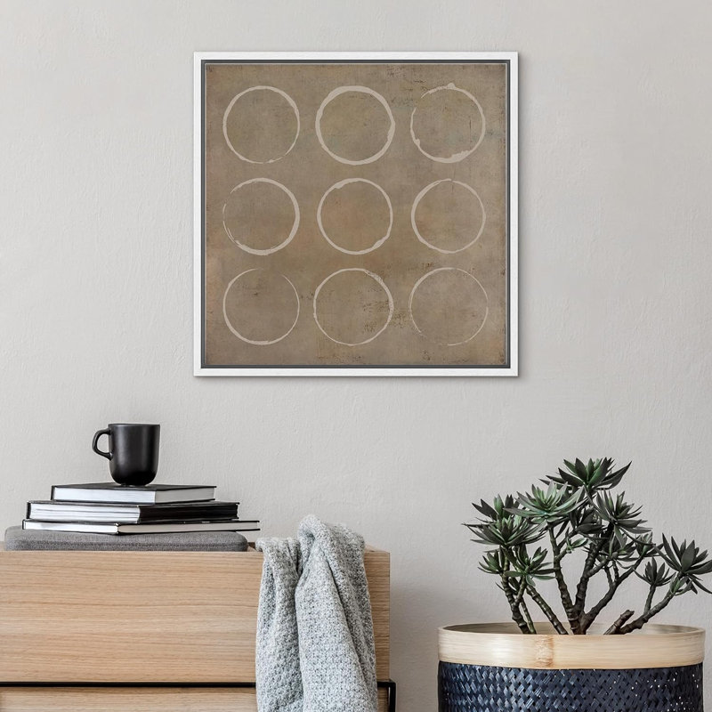 Motif géométrique de cercle minimaliste en spirale, formes abstraites, art moderne, décoration boho relax / zen nordique