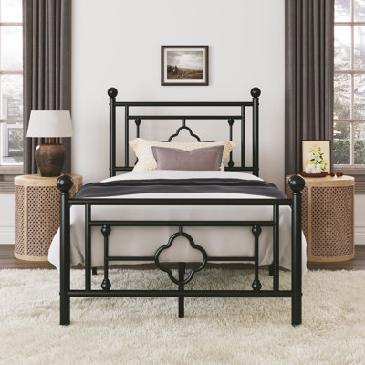 Ajayceon Metal Platform Bed Frame With Vintage-Style Headboard And Footboard