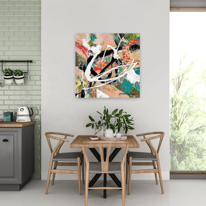 Art abstrait contemporain empilé, H 32 po x l 32 po