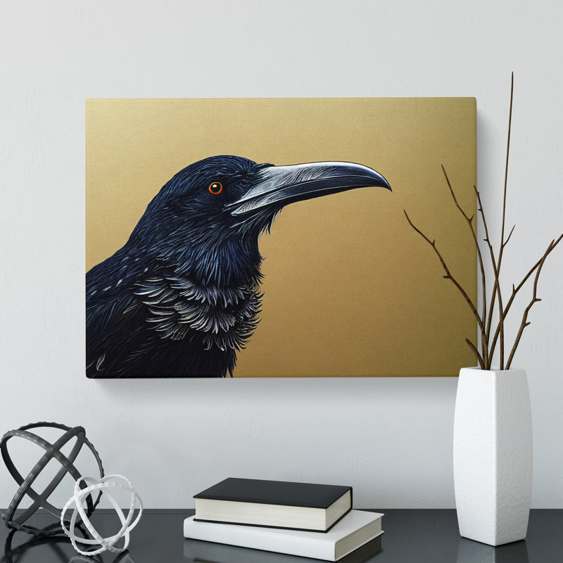 Exceptional Raven Bird - Wrapped Canvas Print, 50cm H x 76cm W x 3cm D