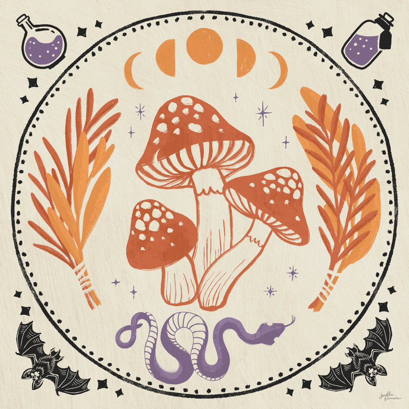«Spooky Symbols III Light» par Janelle Penner - reproduction d'art sur toile tendue, H 30 po x l 30 po x P 1,25 po, Non