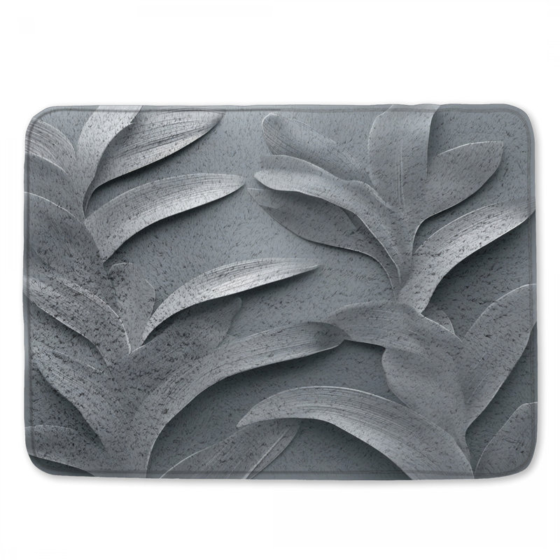 Tapis de bain à texture de feuille métallique, L 24 po x L 17 po