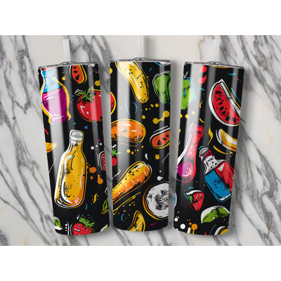 Choose Handmade Tumblers 591ml Vacuum Insulated Stainless Steel (18/8) Travel Tumbler with Straw