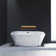 63" Streamline Freestanding Soaking Acrylic Bathtub With Drain and Bamboo Tray