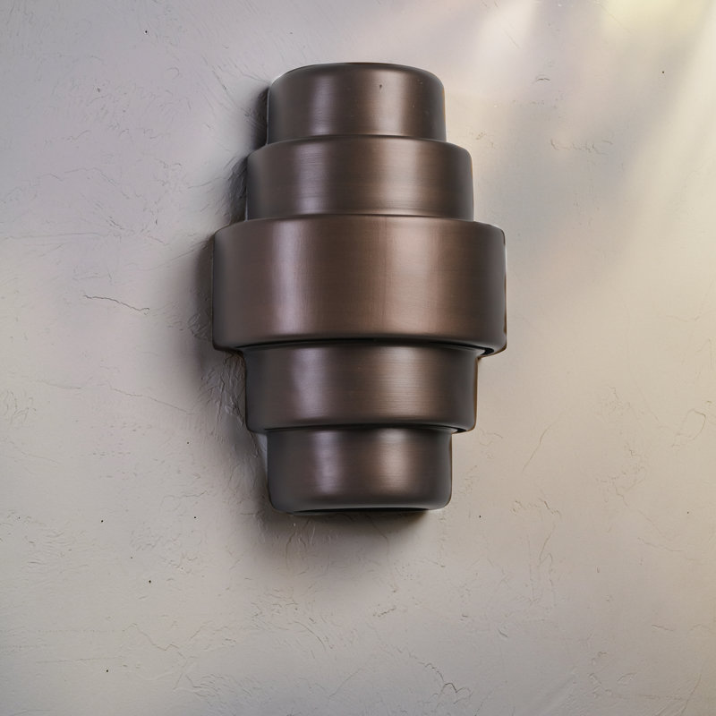 Lampe murale d'extérieur en céramique Hisae, ampoule DEL incluse, Bronze huilé