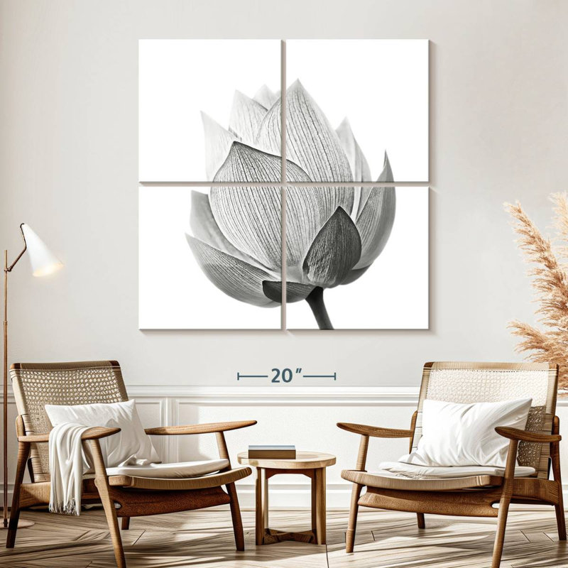 Lotus en herbe, H 57 po x l 57 po