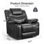 Jepum - Ensemble de salon en cuir 2 pièces : fauteuil inclinable avec porte-gobelet et rangement-1583619309