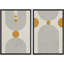 Style Mid-Century moderne Boho IDEA4WALL, reproduction d'art sur toile encadrée à pois jaunes, spirale géométrique, nature sauvage, illustrations, décoration rustique pour le salon, la chambre à coucher.-70183798-70183800