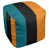 Bleu foncé/noir foncé/orange brûlé sélectionné
