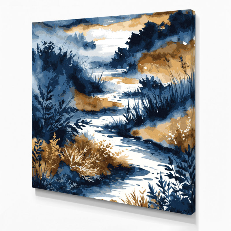 «Watercolor Landscape 64», art mural sur toile blanche, H 8 po x l 8 po