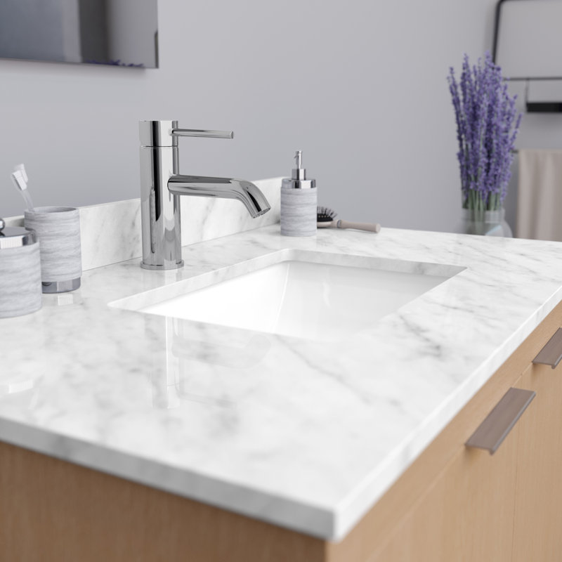 36'' Marble Single Bathroom Vanity Top with Sink