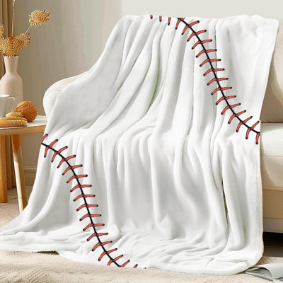 Couverture à thème sportif, jeté de baseball doux et écologique pour enfant, convenant au salon, à la chambre à coucher, 50 po x 60 po