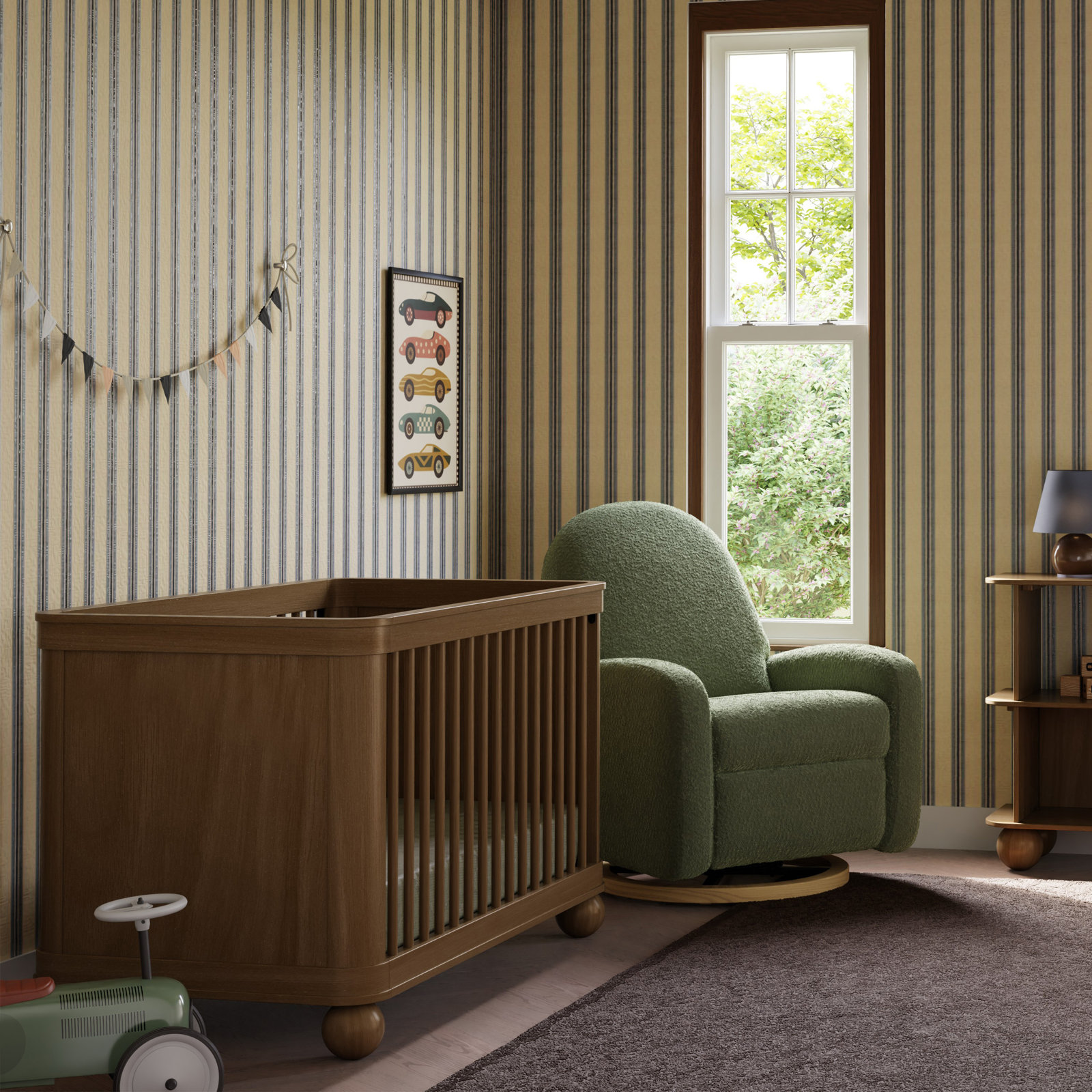 CROSBY Pine Convertible Crib, Natural Walnut